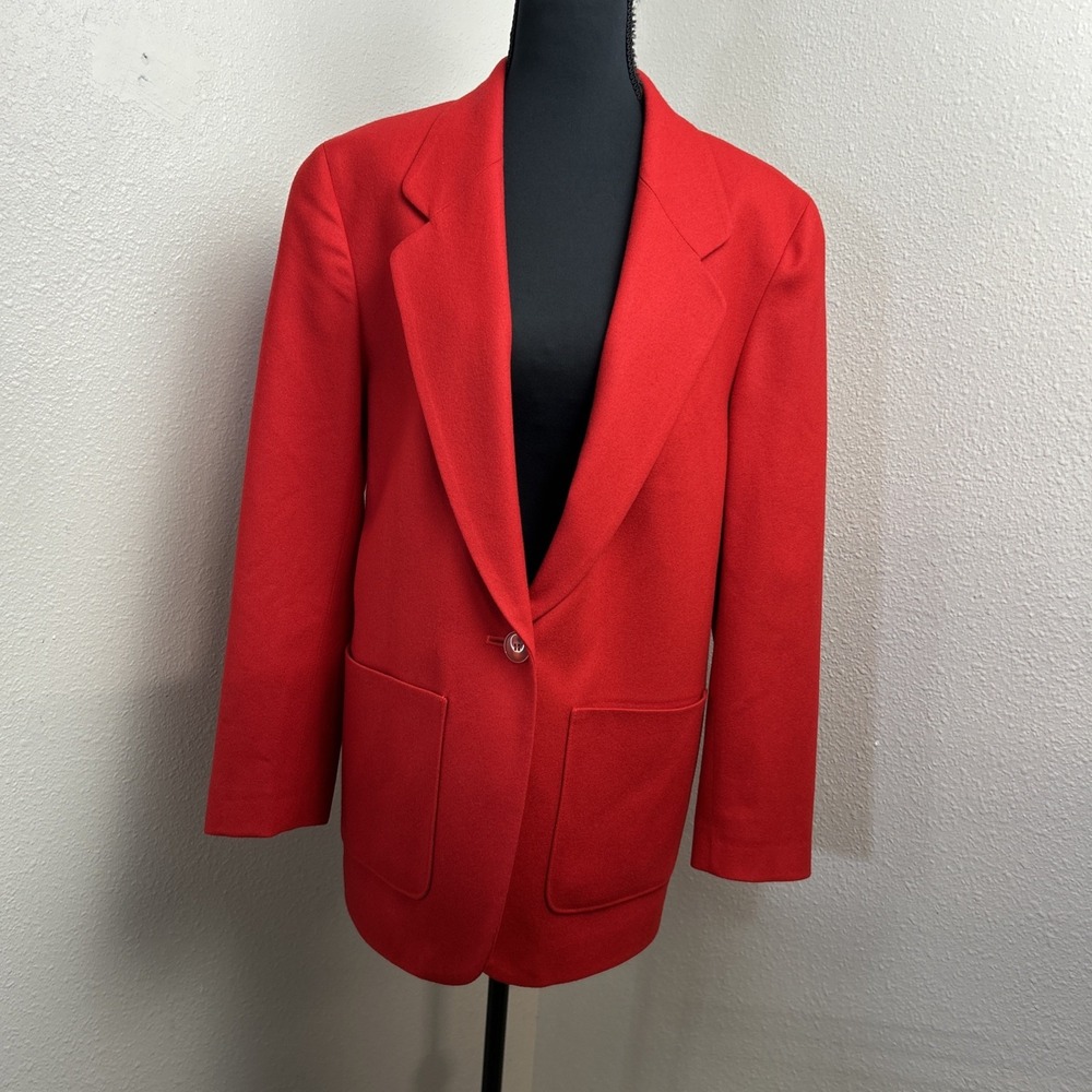 Vintage Pendleton Blazer Women's 10 Red USA Made Virgin Wool Old Money Academia